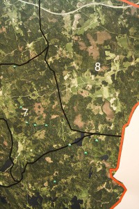 Del av karta över området - späckad med knappnålshuvuden...