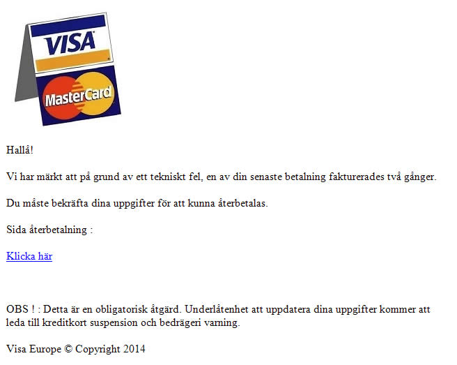 Bluffutskicket ser ut så här... Klicka för att se det i större format. Det är riskfritt - det finns inga fungerande länkar i bilden.