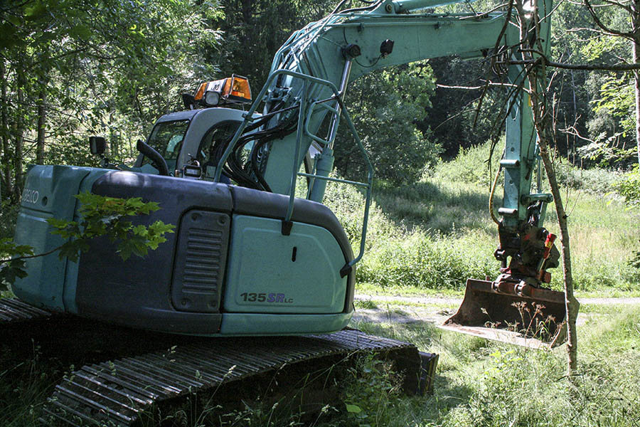 Grävning i skogen pågår...