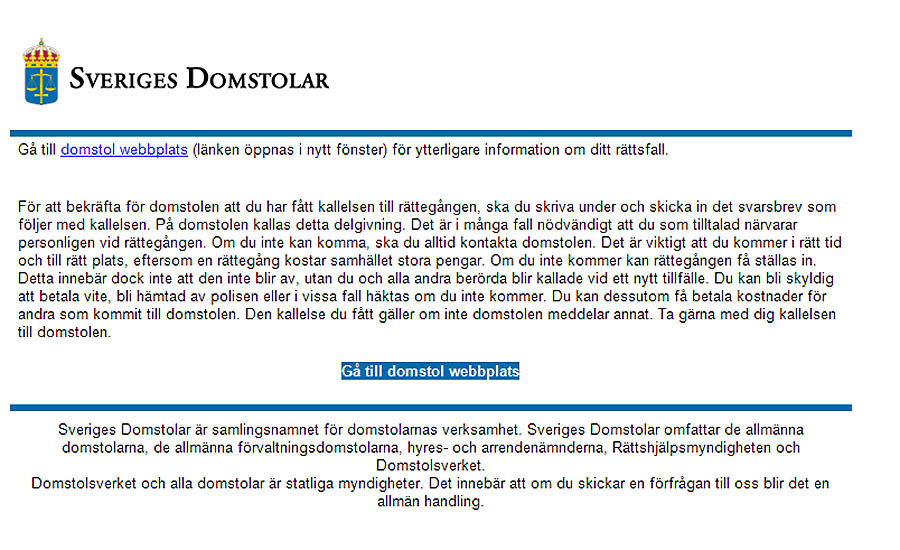 Fejkat från domstolar